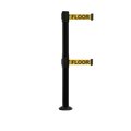 Montour Line Stanchion Dual Belt Barrier Fixed Base Black Post 9ft.Y.Wet..Belt MX630DF-BK-CAWETYB-90